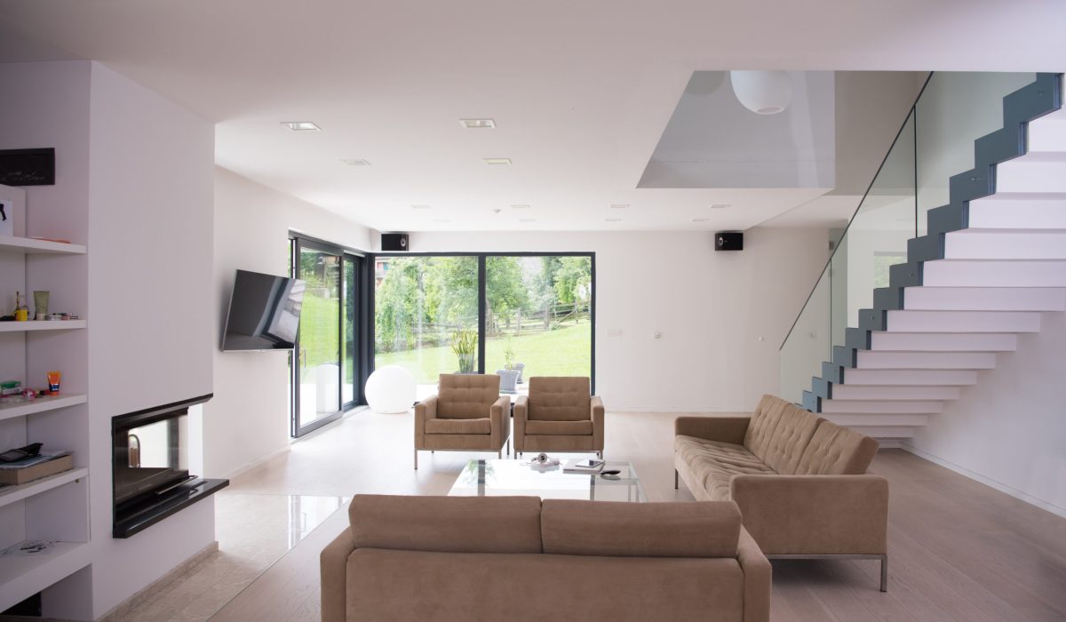 Architecture, Interior, modern apartment, wide living room